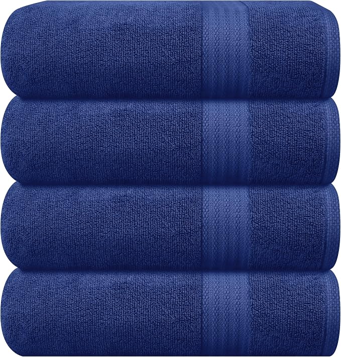 GLAMBURG Premium Cotton 4 Pack Bath Towel Set by GLAMBURG