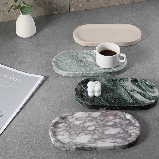 Koville Real Luxurious Natural Marble Vanity Tray, Stone Perfume Trays Jewelry - Image 8