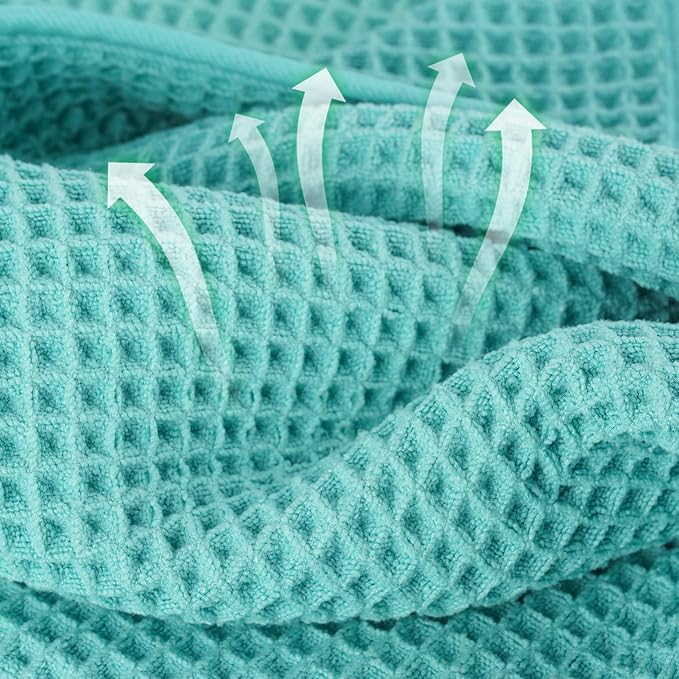 MICROFI New Microfiber Waffle Bath Towels, 2 Pieces, Fast Drying, Lint Free 430 - Image 2