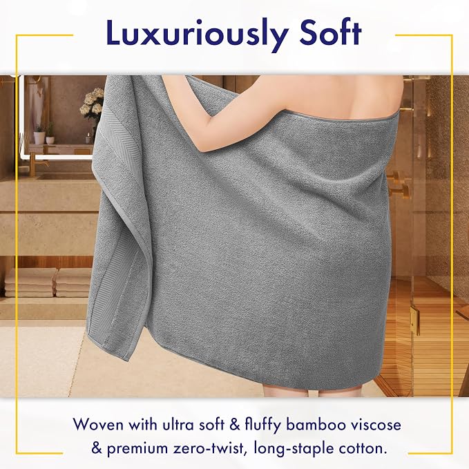 Alusa Home Ultra Soft & Plush Viscose from Bamboo Bath Towels - Image 2