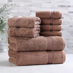 Superior Egyptian Cotton 8-Piece Towel Set, Guest Bath Decor Essentials by SUPERIOR