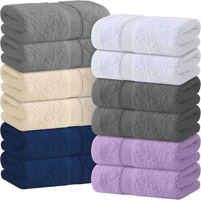 White Classic Wealuxe Cotton Hand Towels by WhiteClassic