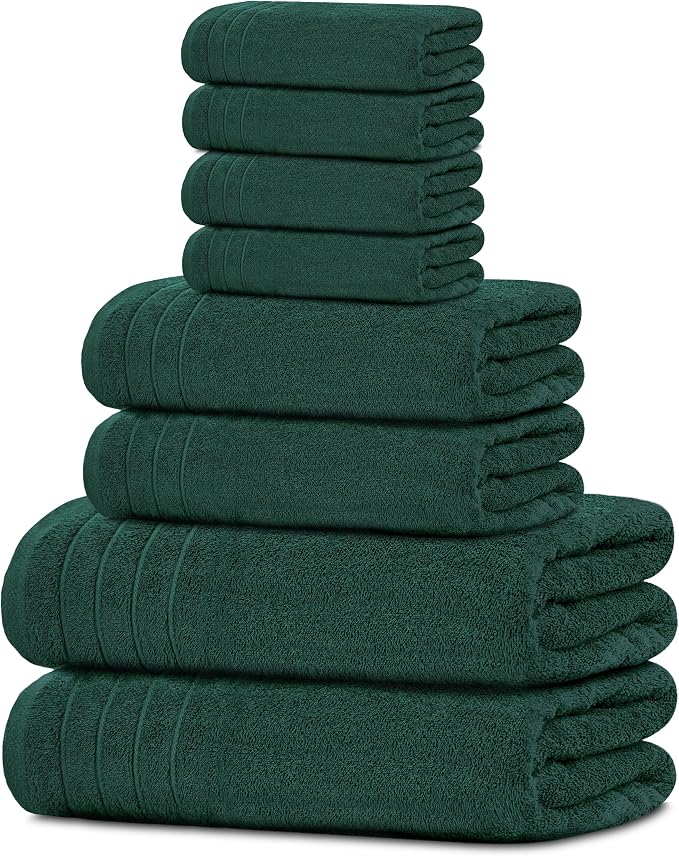 Tens Towels Pack of 8 Towels Set, 2 Extra Large Bath, 2 Hand, 4 Washcloths by TensTowels