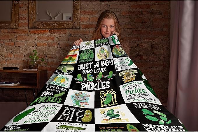 Pickle Flannel Fleece Blanket Throw Couch Microfiber Soft Cozy Lightweight - Image 5