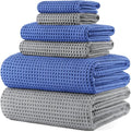 POLYTE 430 GSM Microfiber Quick Dry Lint Free Oversize Bath Towel Set, 6 Piece by Polyte