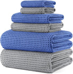 POLYTE 430 GSM Microfiber Quick Dry Lint Free Oversize Bath Towel Set, 6 Piece by Polyte