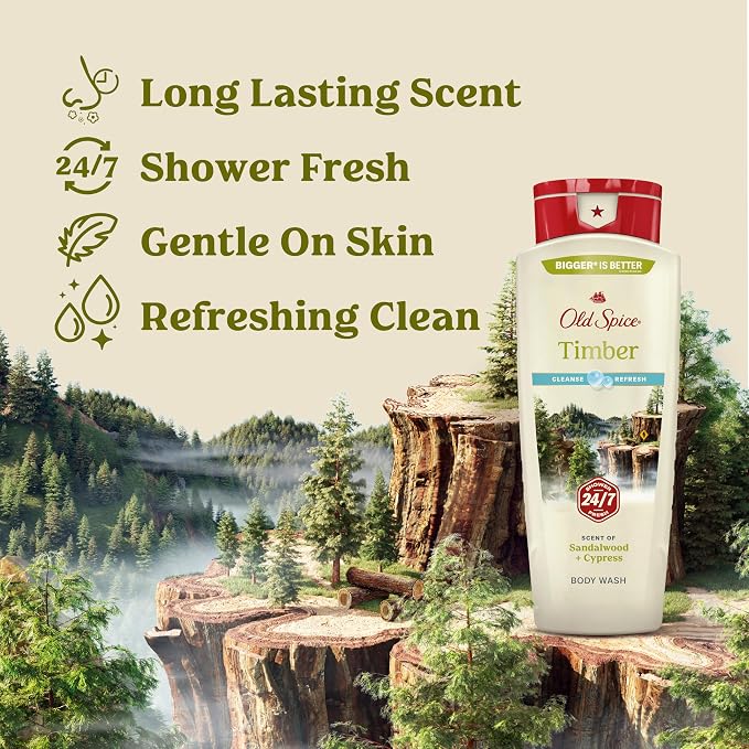 Old Spice Cleansing Body Wash for Men, 24/7 Shower Fresh - Image 2