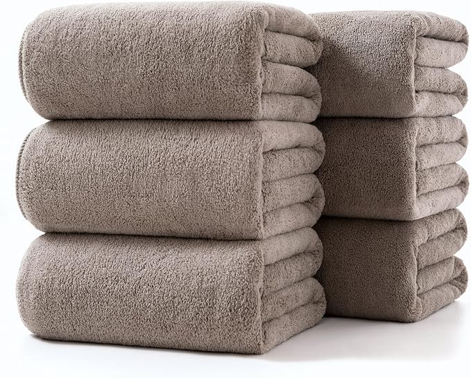 Lumimi Towels 6 Piece Soft Microfiber Bath Towel Set Salon Gym Yoga Travel by Lumimi