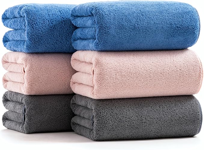 sakano 6-Piece Colorful Microfiber Bath Towel Set by Unknown