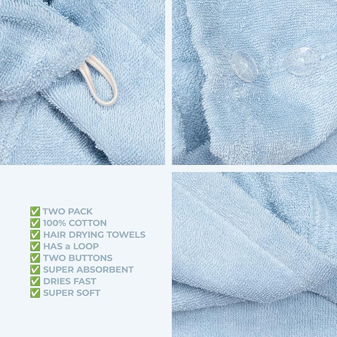 American Soft Linen 100% Cotton Hair Towels - Image 5