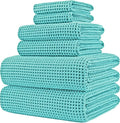 POLYTE 430 GSM Microfiber Quick Dry Lint Free Oversize Bath Towel Set, 6 Piece by Polyte