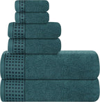 GLAMBURG 100% Cotton Ultra Soft 6 Pack Towel Set, Contains 2 Bath Towels 28x55 by GLAMBURG