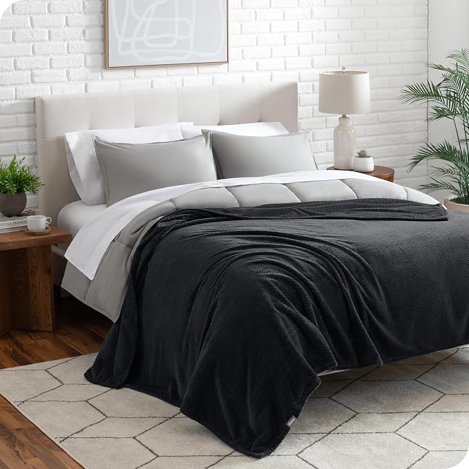 Bare Home Textured Fleece Blanket - Image 2
