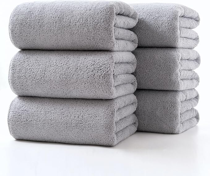 Lumimi Towels 6 Piece Soft Microfiber Bath Towel Set Salon Gym Yoga Travel by Lumimi