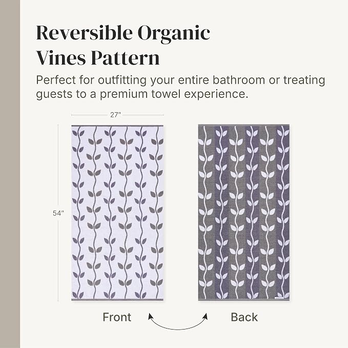 Modern Threads Natural Vine 6-Piece 100% Cotton Towel Set – Yarn Dyed Jacquard - Image 6