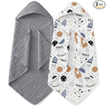 Yoofoss Hooded Baby Towels for Newborn 2 Pack 100% Muslin Organic Cotton Baby by YOOFOSS