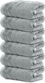 Tens Towels Pack of 6 Hand Towels, 100% Cotton, Lighter Weight, Quick to Dry by TensTowels