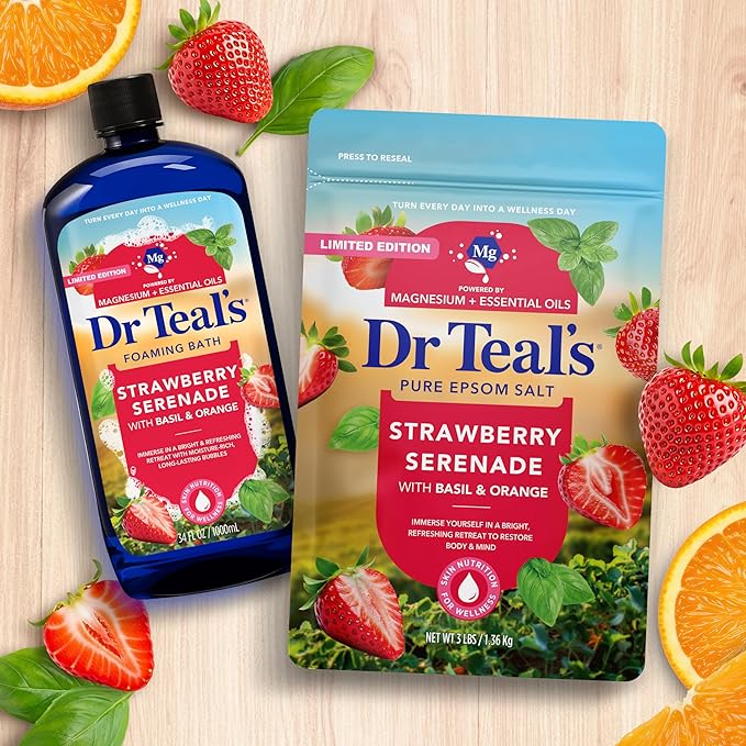 Dr Teal's Epsom Salt Magnesium Soak, Strawberry Serenade - Image 6