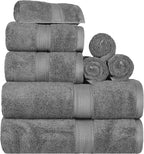 SUPERIOR Egyptian Cotton Pile 8 Piece Towel Set, Includes 2 Bath, 2 Hand by SUPERIOR