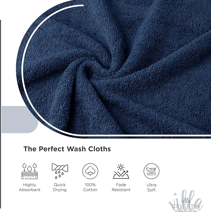 100% Cotton Wash Cloth for face & Body Set of 6, Sustainable, Highly Absorbent - Image 3