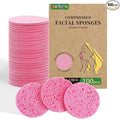100-Count Compressed Facial Sponges, Natural Cellulose Face Sponges by Derloyo