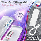 GLADZY Czech Glass Foot File Callus Remover – Double Sided Etched, Different - Image 2