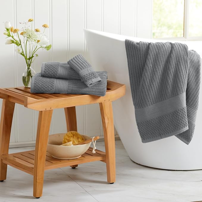 Springtree Home 100% Cotton Bath Towel Set of 4 | Super Soft & Absorbent - Image 6