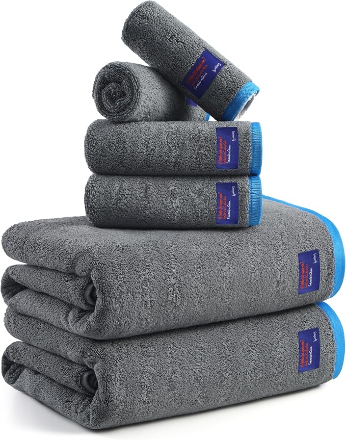 REDKISS 6 Piece Luxury Bath Towel Set, 2 Bath Towels, 2 Hand Towels, 2 by REDKISSOnline