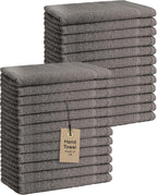 Basic Hand Towels 16x26 Inches – Bulk Pack of 24 – Grey Color – Soft and by TEXTILA