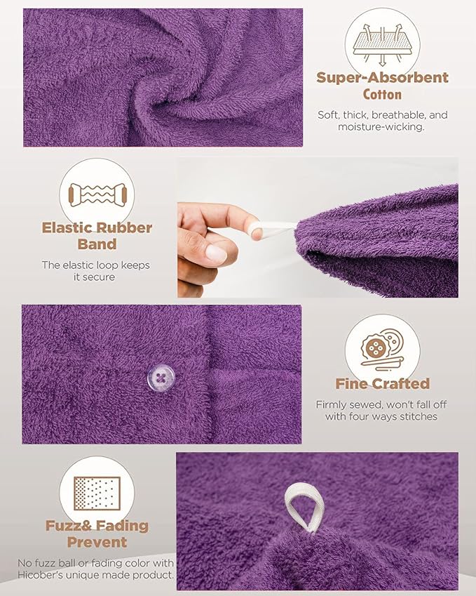 Textila 100% Cotton Hair Wrap Towels - Image 4