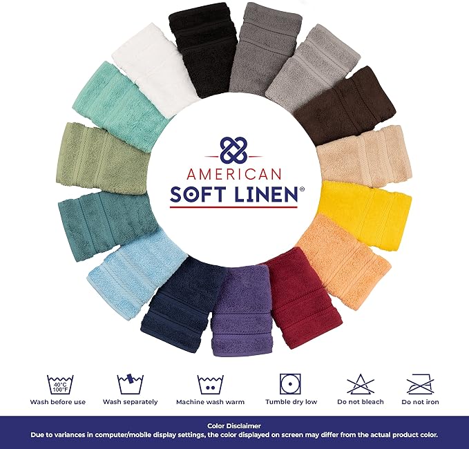 American Soft Linen Luxury 4 Piece Bath Towel Set, 600 GSM 100% Cotton Turkish - Image 8