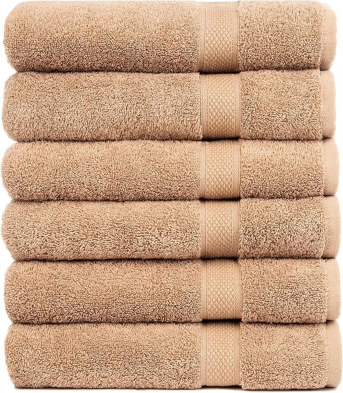 Pleasant Home Bath Towels Set of 6 100% Cotton, 515 GSM | Lightweight, Soft & by PH+Pleasant+Home