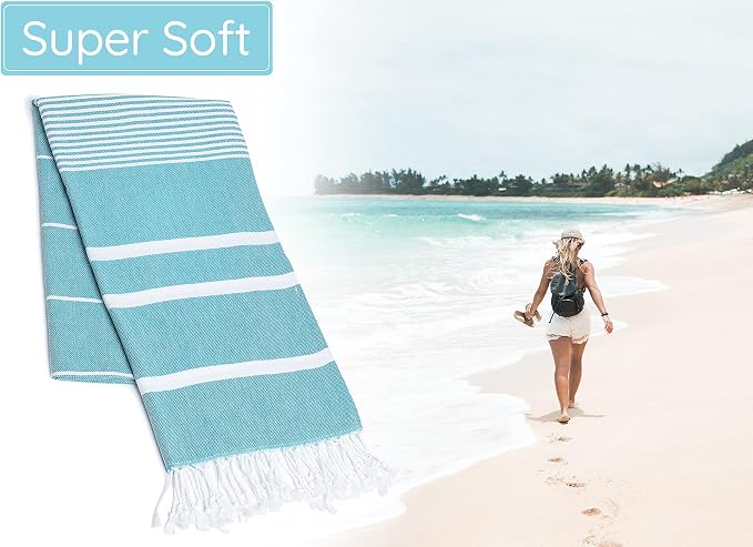 Premium Turkish Beach Towel – Lightweight, Quick Dry Beach Towel, 100% Cotton – - Image 5