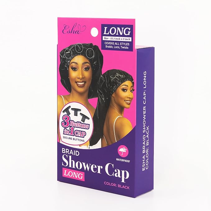 Esha Girl - Shower Cap for Extra Long Hair, Twists – Waterproof – Snug Fit - Image 8
