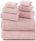 REDKISS Pink Microfiber Bath Towels Set 8 Piece by REDKISSOnline
