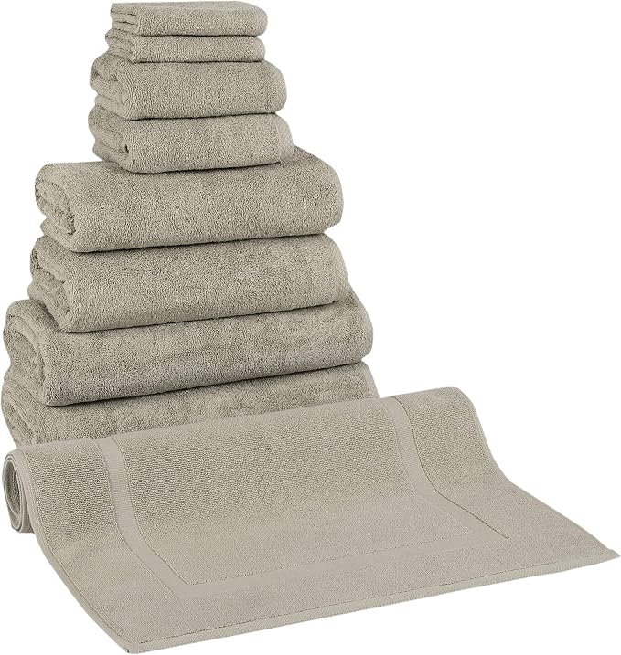 Classic Turkish Towels CTT Set of 9-100% Turkish Cotton, Absorbent & Comfy by ClassicTurkishTowels