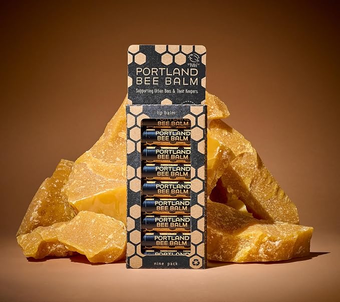 Portland Bee Balm All Natural Handmade Beeswax Based Lip Balm, Unscented 9 Count - Image 5
