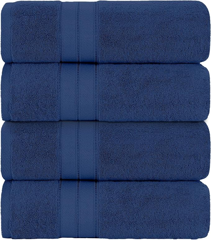 Modern Threads 4-Pack SpunLoft Bath Towel Navy 30x54 - Image 2