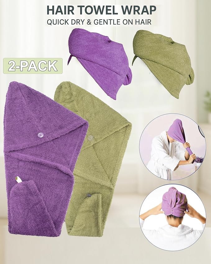 Textila 100% Cotton Hair Wrap Towels - Image 3