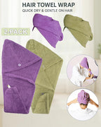 Textila 100% Cotton Hair Wrap Towels - Image 3
