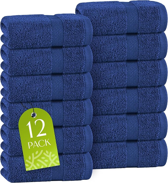 White Classic Navy Washcloths Set by WhiteClassic