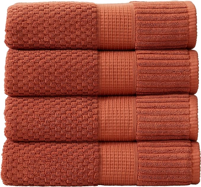 NY Loft 100% Cotton 4 Pack Bath Towel Set| Super Soft & Absorbent Quick-Dry by NYLoft