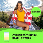 HAVLULAND Turkish Beach Towels, Oversized 40"x72" Turkish Bath Towel, Highly - Image 3