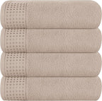 GLAMBURG Ultra Soft 4 Pack Oversized Bath Towel Set 27x54 inches, 100% Cotton by GLAMBURG