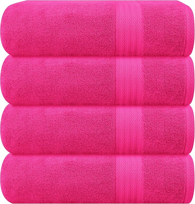 GLAMBURG Premium Cotton 4 Pack Bath Towel Set by GLAMBURG