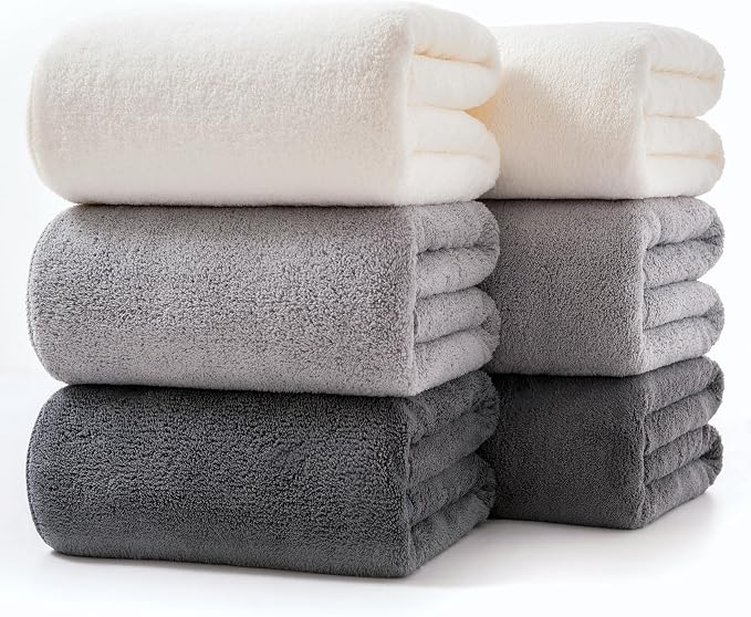 Lumimi Towels 6 Piece Multicolour Soft Microfiber Bath Towel Set Incredibly by Lumimi