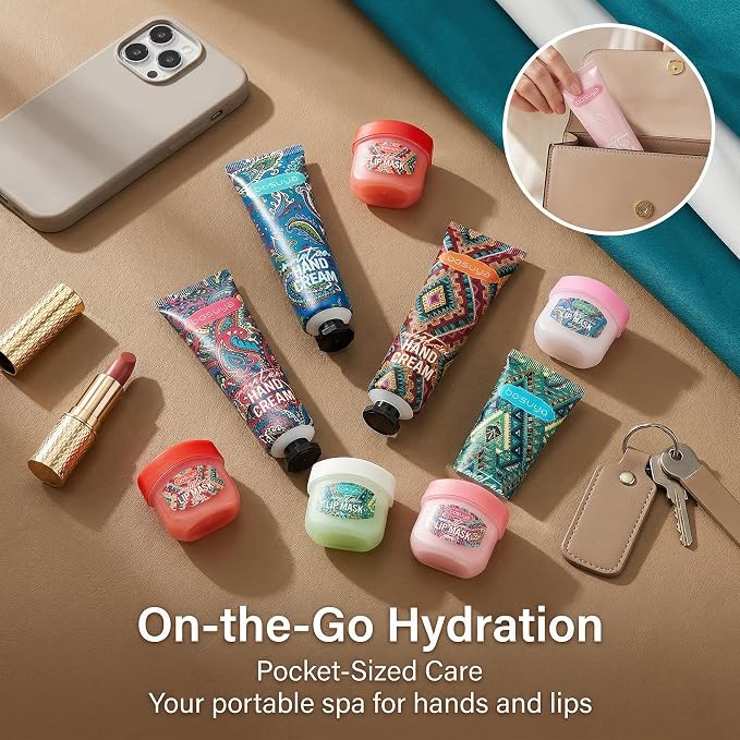 Hand Cream and Lip Balm Set, Hand Lotion and Chapstick Gift Set, 8 Pack - Image 6
