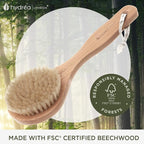 Hydrea London Dry Body Brush –Short Handle Premium Exfoliating Dry Skin Brush - Image 3