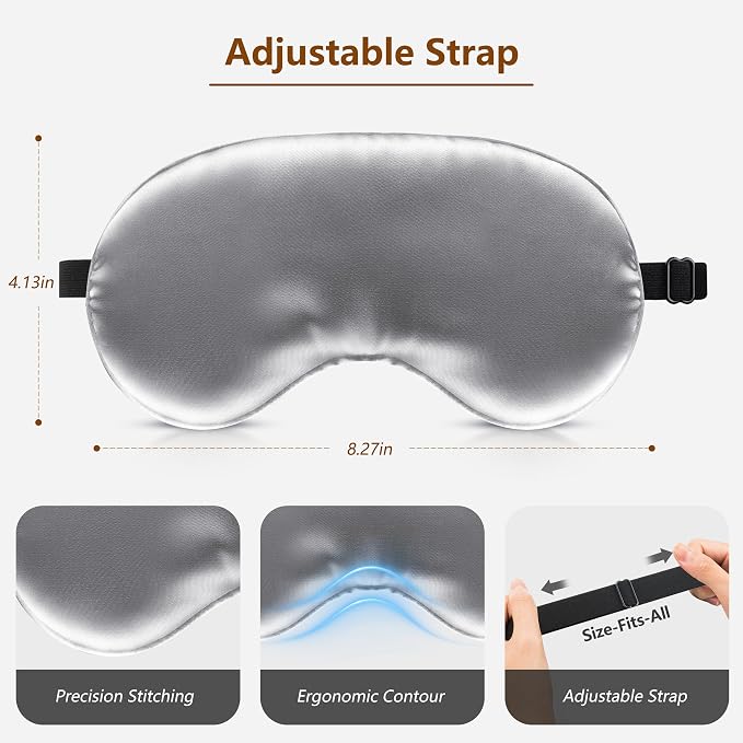 Sleep Mask Silk Eye Mask for Men Sleeping Mask, Adjustable Elastic Strap for - Image 6