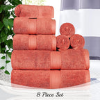 SUPERIOR Egyptian Cotton Pile 8 Piece Towel Set, Includes 2 Bath, 2 Hand - Image 9
